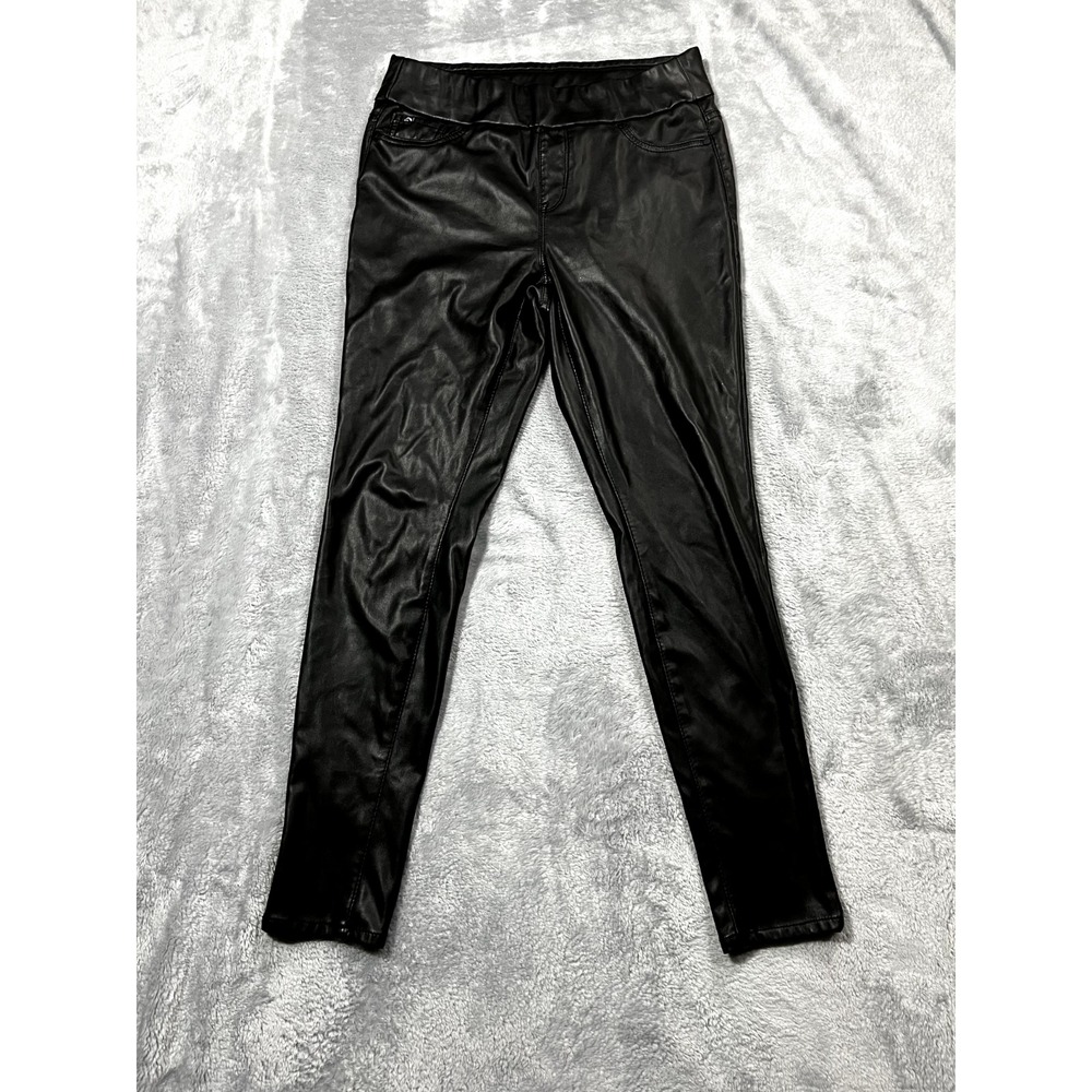 Jordache Faux Black Leather Skinny Pants Size Medium